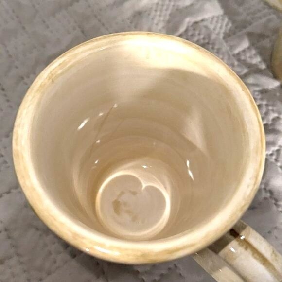 Set Of 2 Home Trends Palm Tree Ceramic Mugs Beige & Brown Design 4.5" Tall Dishw - Picture 5 of 7